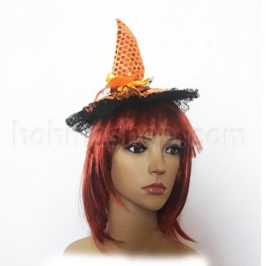 Капелюшок відьмочки на обідку з мереживом Капелюшок відьмочки на обідку з мереживом