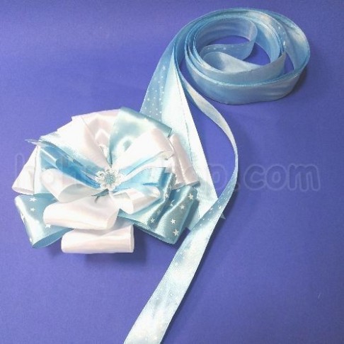 Бант на виписку з пологового будинку зі стрічками, комплект