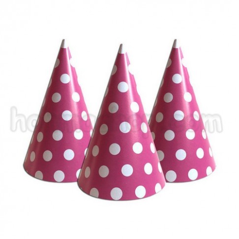 Паперовий ковпачок Крапочка червоний, 16 см
