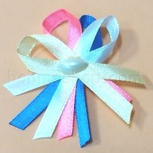 Бантик кольоровий з перлинкою