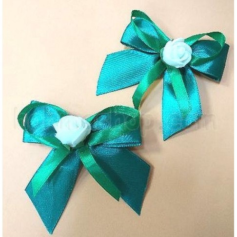 Бант зелений з квіткою