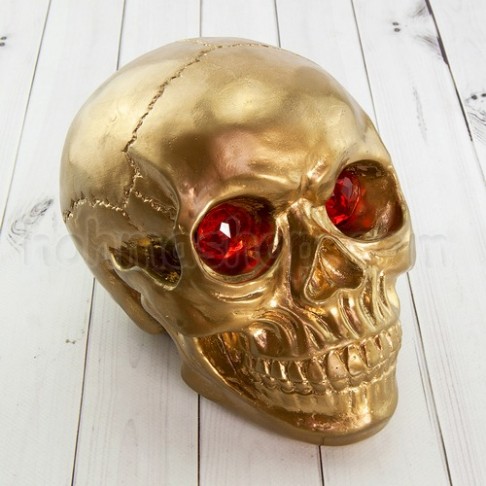 Череп декоративний скарбничка (золото)