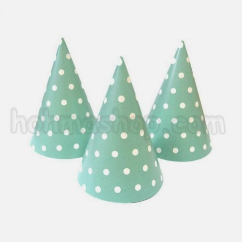 Паперовий ковпачок Крапочка синій, 16 см