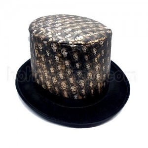 Циліндр з черепами шкіра і фетр Циліндр з черепами шкіра і фетр