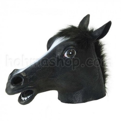 Маска латексная Кінь чорний