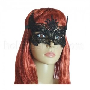 Кружевна маска Загадка дияволиця (чорна)