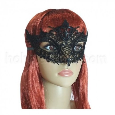 Кружевна маска Загадка  інтрига (чорна)