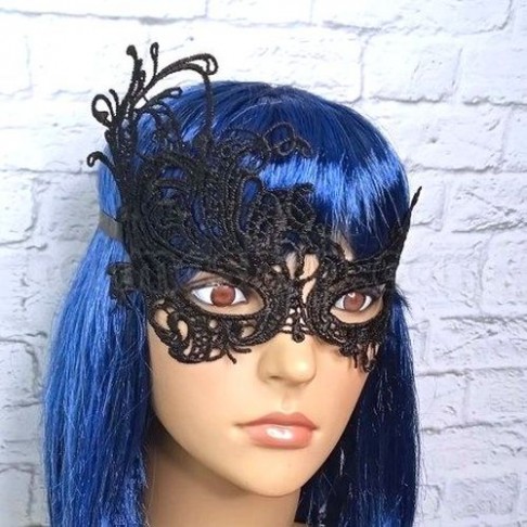 Кружевна маска Загадка жар-птиця (чорна)