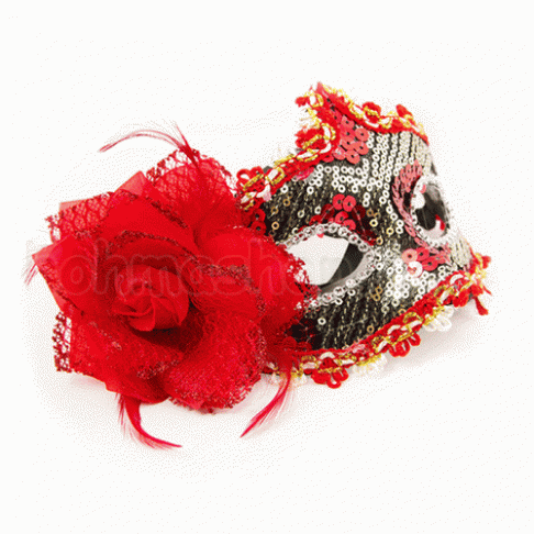 Венеціанська маска Жасмин з трояндою (різнокольорові)
