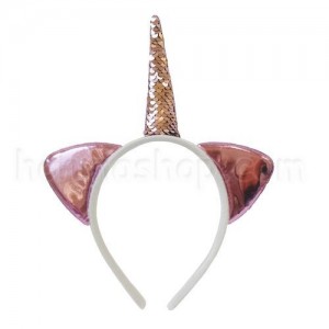 Вушка Єдинорога рожеві з паєтками