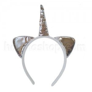 Вушка Єдинорога срібло з паєтками Вушка Єдинорога срібло з паєтками