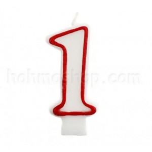 Свічка цифра 1 (червона)