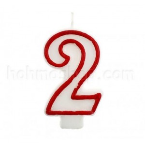 Свічка цифра 2 (червона)