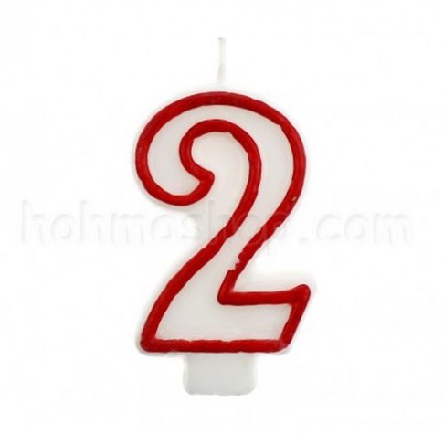 Свічка цифра 2 (червона)