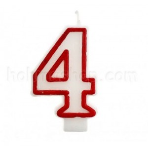 Свічка цифра 4 (червона)