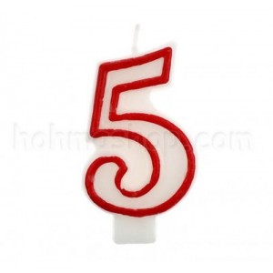 Свічка цифра 5 (червона)