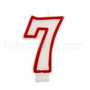Свічка цифра 7 (червона)