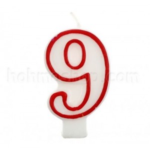 Свічка цифра 9 (червона)