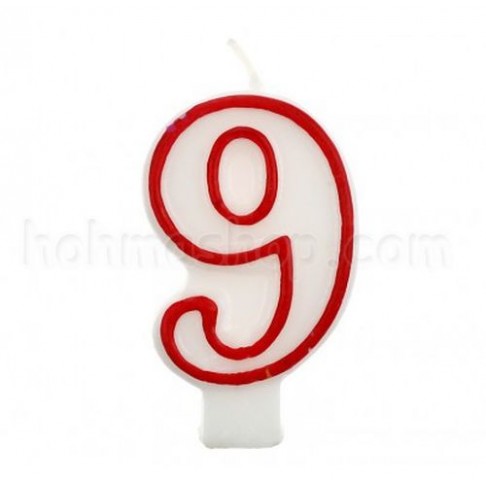 Свічка цифра 9 (червона)